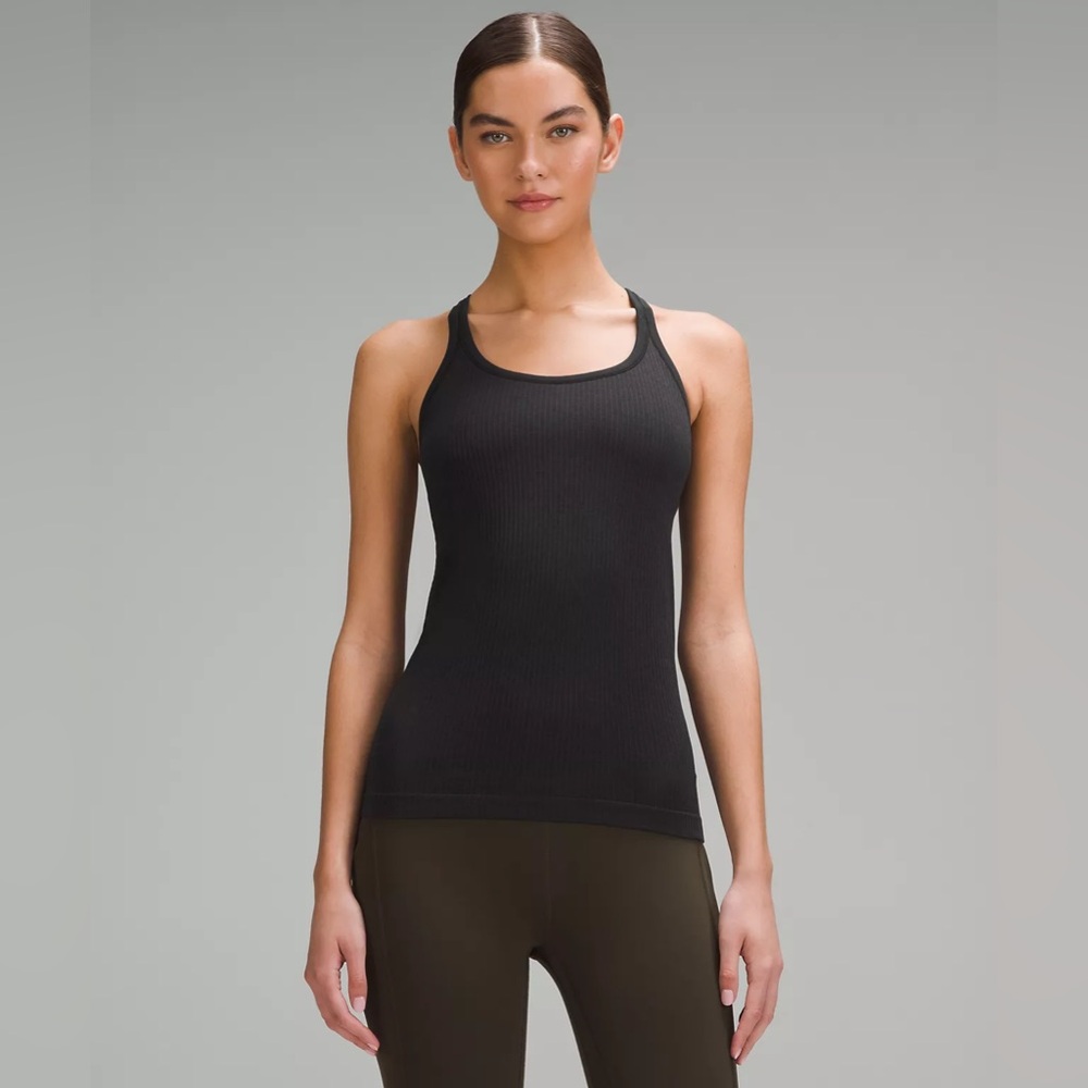 lululemon Ebb to Street Tank Top Light Support, B/C Cup. Black. Size 2.